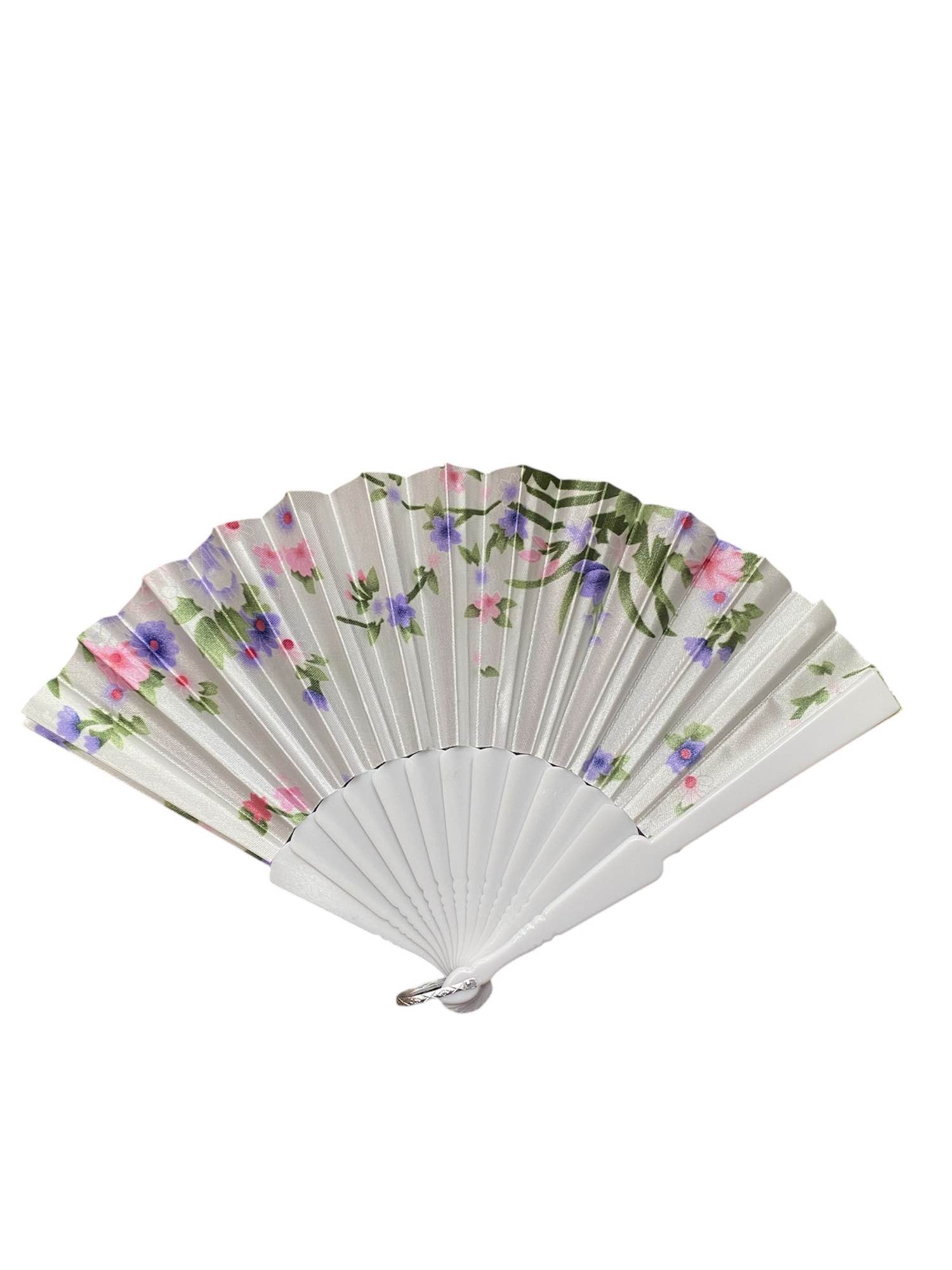 Floral Folding Hand Fan / Chinese Style Fabric Folding Fan / Silk Floral Fan For Summer / Summer Fan / Chinese Fan / Hand Fan