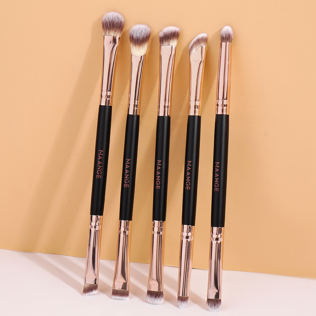 MAANGE Eye Makeup Brushes Kit 5pcs Eyeshadow Nose Contour Smudge Blending Soft Synthetic Bristle Lip Brush Cosmetic Beauty Tools