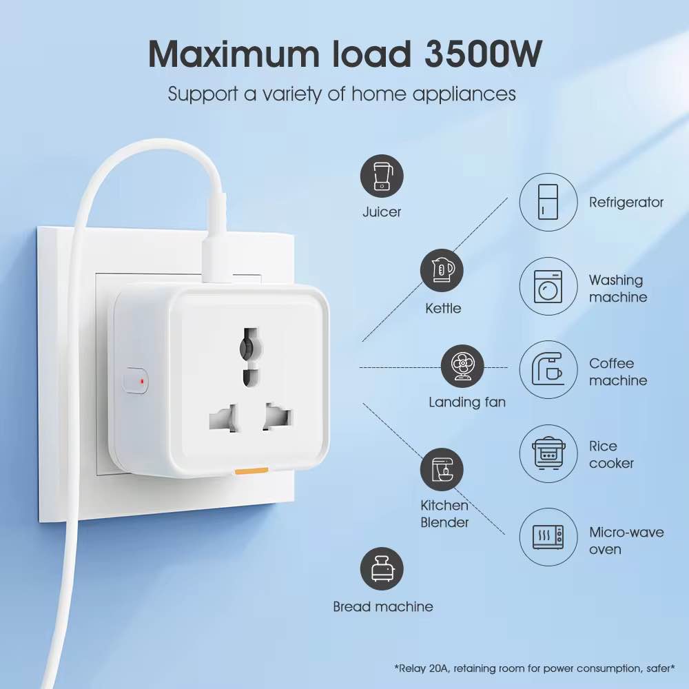 Smart Plug WiFi Socket with type C port Tuya Smart Home 16A 3500W