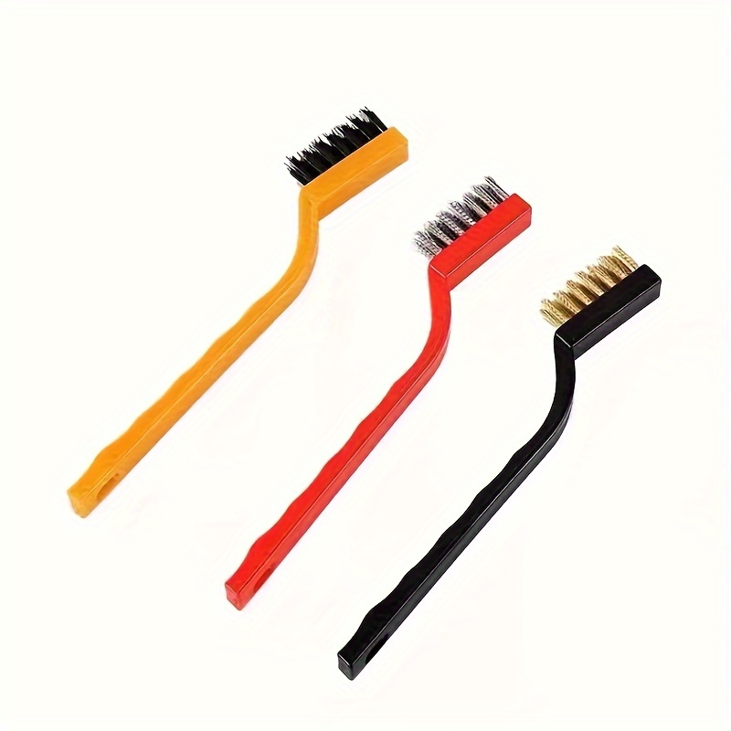 3Pcs/Set Stainless Steel Brush Brass Cleaning Brush Polishing Rust Remover Metal Wire Burring Cleaning Tool Family
