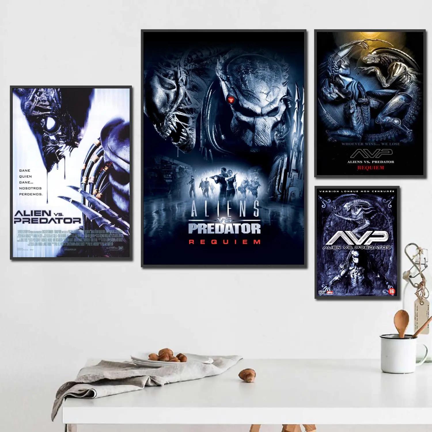 Aliens vs Predator Vintage Movie Poster x inch Canvas Art Print for Room Bar Wall Decor