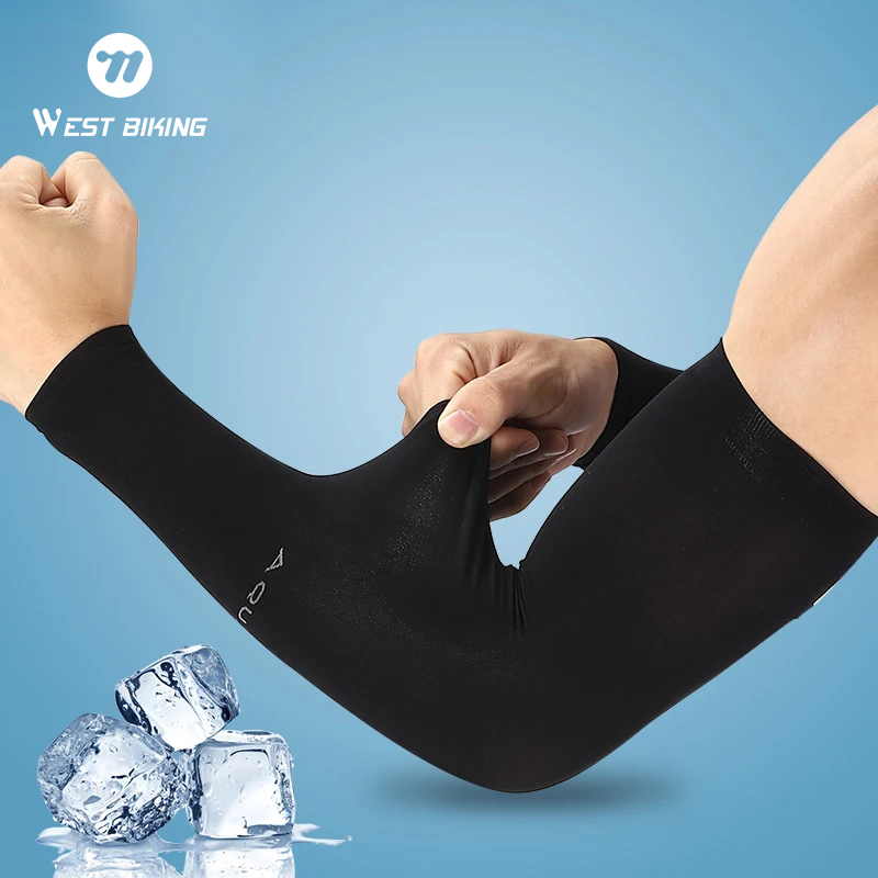 WEST BIKING Ice Silk Sports Sleeves Quick Drying Sun Protection UV Protection for Bicycle Outdoor Travel Fitness Sports