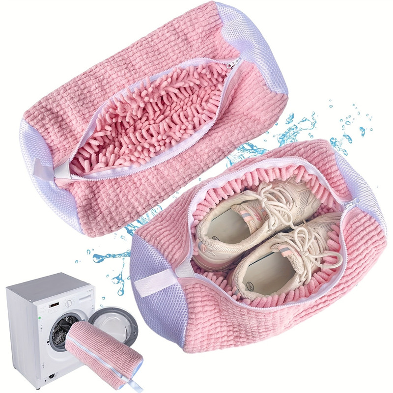 1Pc All-Purpose Machine Wash Shoe Bag with 360° Soft Brush Cleaning, Laundry Bags