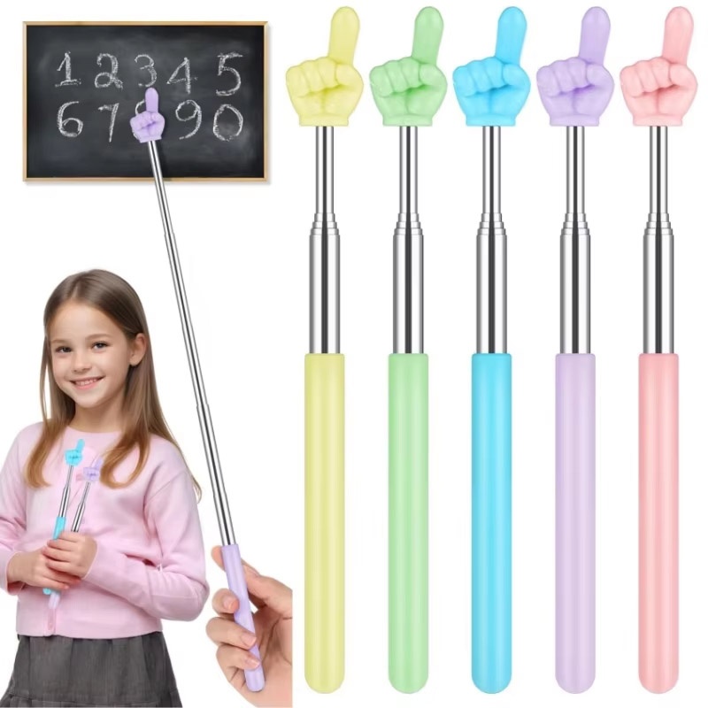 Creative Stainless Steel Teaching Pointer Telescopic Rod Design Teaching Stick Multi-functional Reading Stick For School Office