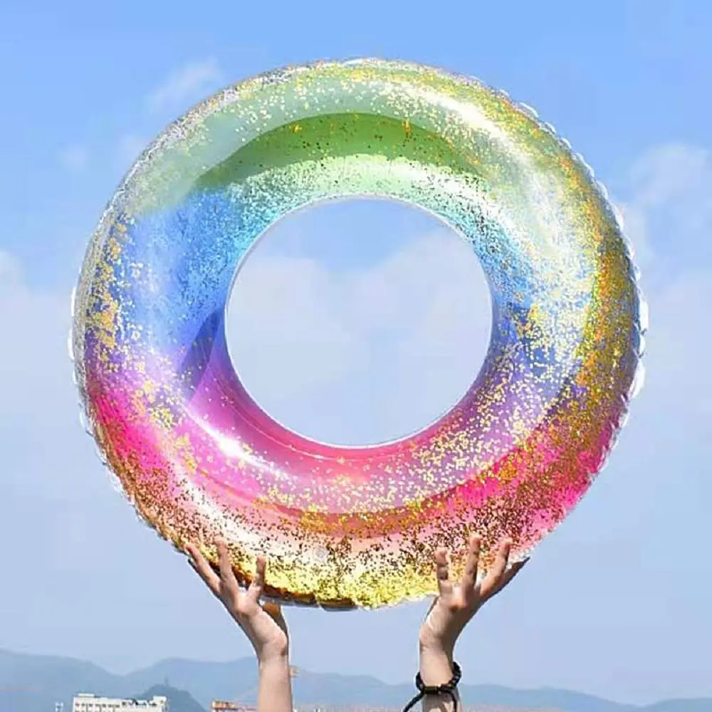 Swimming Rings Glitter Pool Foats Children Inflatable Pool Tube Float Water Toy Swim Laps Summer Swimming Pool Beach Toys
