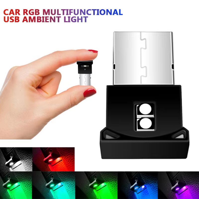 1/2/5Pcs Mini USB LED Car Light Auto Interior Atmosphere Light Emergency Lighting Light PC Auto Colorful Decorative Lamp Car