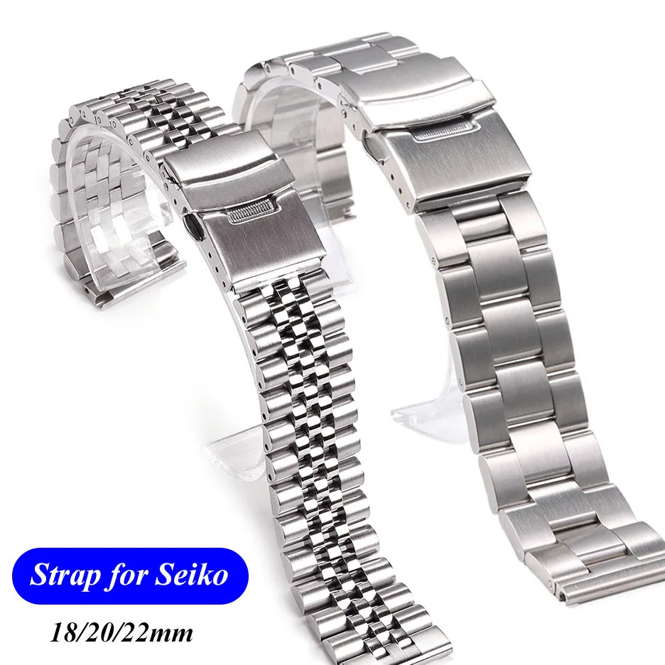 Solid Stainless Steel Strap for Jubilee Oyster Quick Release Bracelet for SKX007 SKX009 18 20 22mm Universal Watch Band