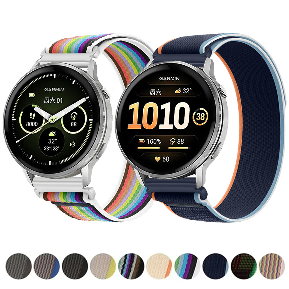 20mm 22mm Trail Nylon Loop Strap for Garmin Venu 4 45mm/Huawei Watch Pro/GT6/GT5/GT4 46mm Breathable Wristband for Amazfit GTR 4