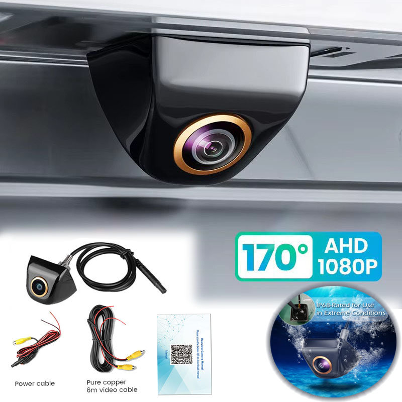 AHD 1920x1080P CVBS 12V IP68 Waterproof 170° Degree Fisheye Night Vision Golden Lens Full HD Vehicle Backup Car RearView Camera