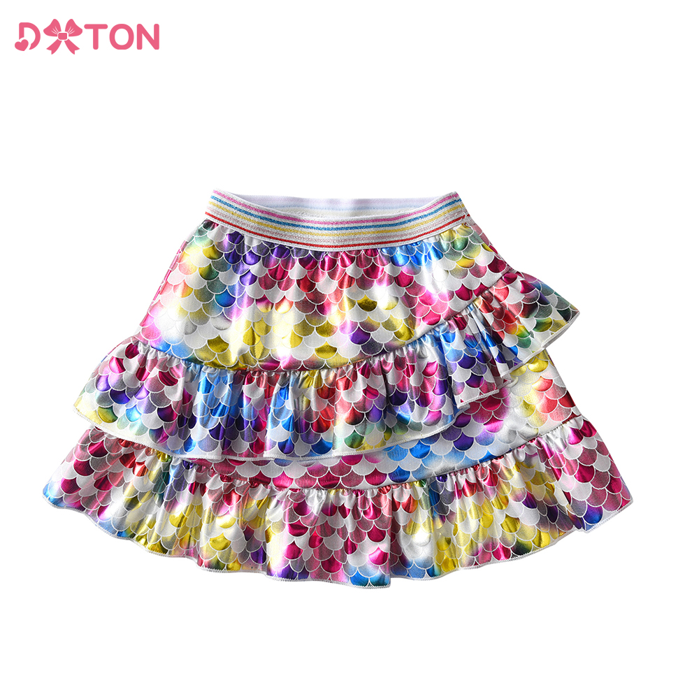 DXTON Girls Miniskirts Colorful Kids Latin Daning Tutu Skirts Ruffles Layered Children's Skirt Girls School Performance Clothing