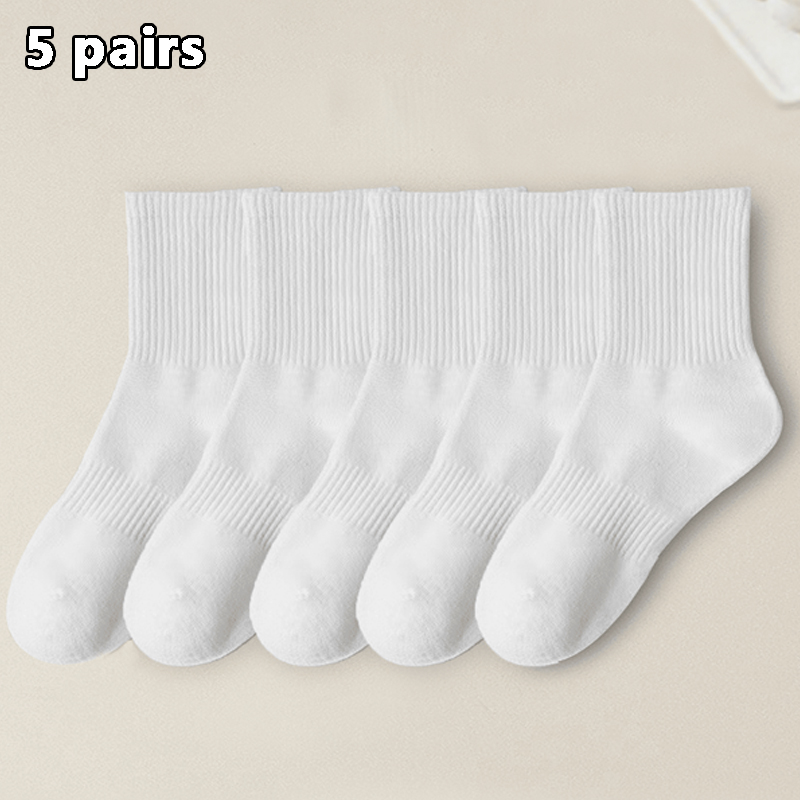 5Pairs Brand Men Cotton New Style White Socks Men Soft Breathable Sports Long Socks Summer Winter for Male Socks Plus Size