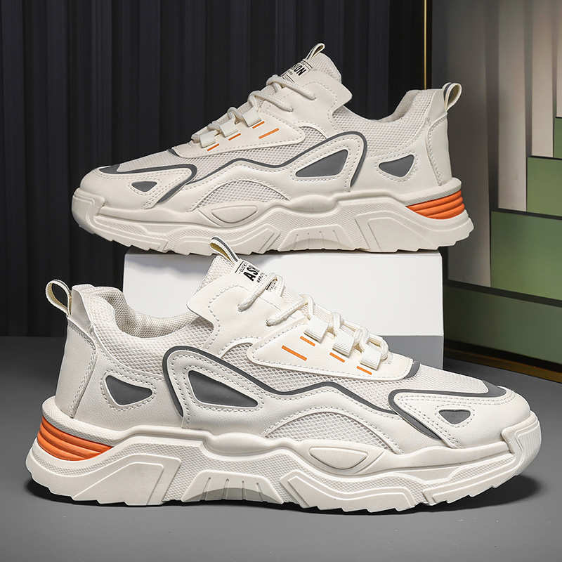 Men's breathable mesh casual sports shoes four season soft soled comfortable outdoor running shoes student shoes male sneakers