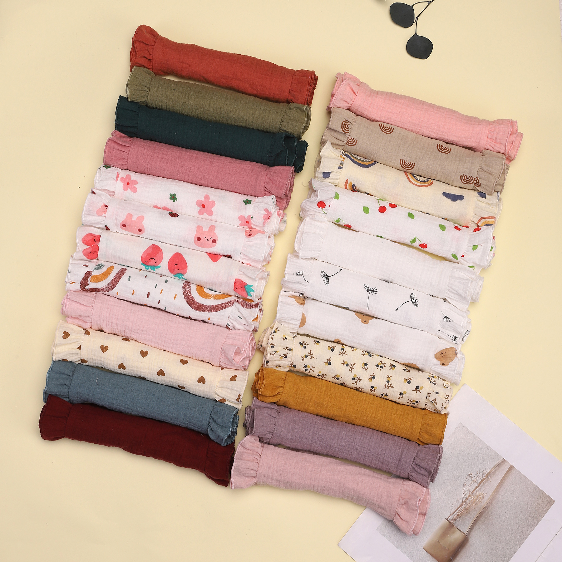 Baby muslin cotton ruffle Bibs Burp Cloth Newborn Girls Boys Cotton Kids Apron Infant Accessories Toddler Muslin Bibs burp cloth