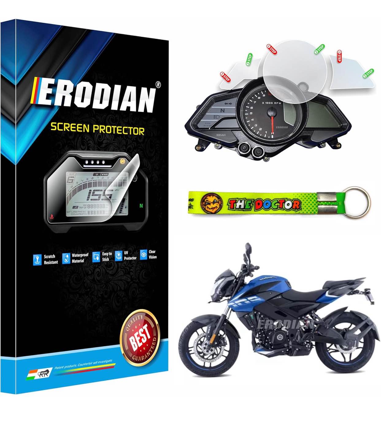 Meter Display Screen Protector,Meter Guard For Bajaj Pulsar 125,150,180F,220F Yamaha R15 V3,MT15 Duke & Rc 125,200,250 Yamaha fz25 Tft Smart Connect Navigation System (2024 Model) Bikes|Scratch Resistant
