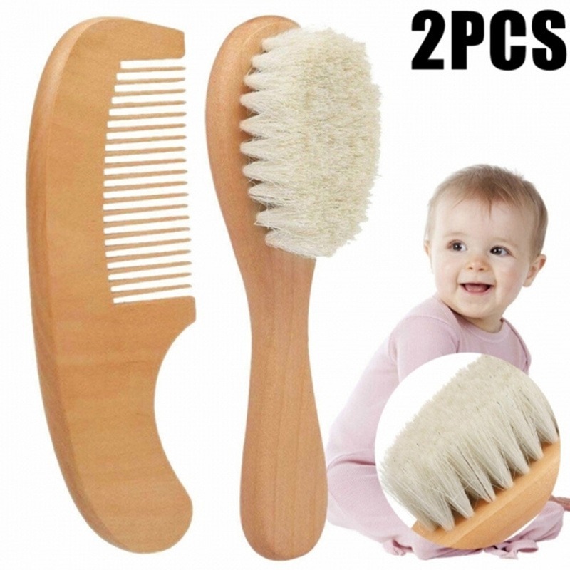 WizInfant New Care Pure Natural Wool Baby Wooden Brush Child Hairbrush Newborn Hair Infant Head Massager Combes