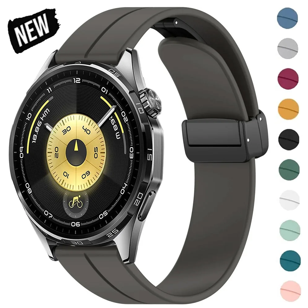 22mm 20mm Magnetic Silicone Strap for Huawei Watch GT6-GT5-GT4 Pro 46mm Amazfit Active 2 Wristband for Redmi Watch 5 Lite/Active