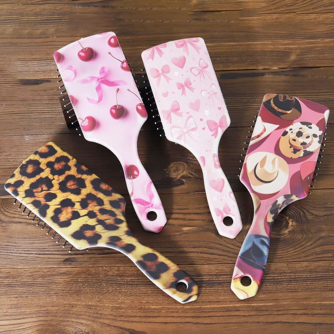 1pc vivid relief flower pattern air cushion hair comb nylon comb, comfortable massage comb,Special for real hair