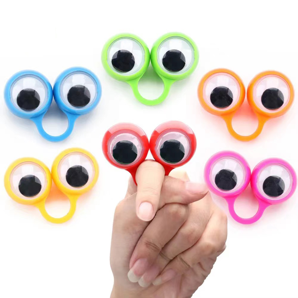 10/20pcs Finger Puppets Plastic Rings with Wiggle Eyes Kids Toys Baby Party Favors Practical Jokes Games Funny Children Gifts