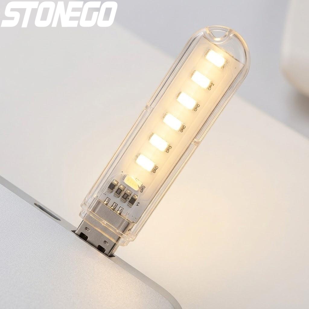 1PC 8 LED Mini USB Lamp Rechargeable Portable DC 5V Camping Light for Laptop Notebook Power Bank Gadget