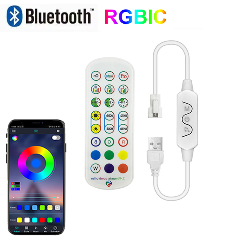 Bluetooth Smart Controler 5V 3 Pin RGBIC Led Controller Music Sync RGBIC Led Lights Controller Smart Remote Control USB lightify