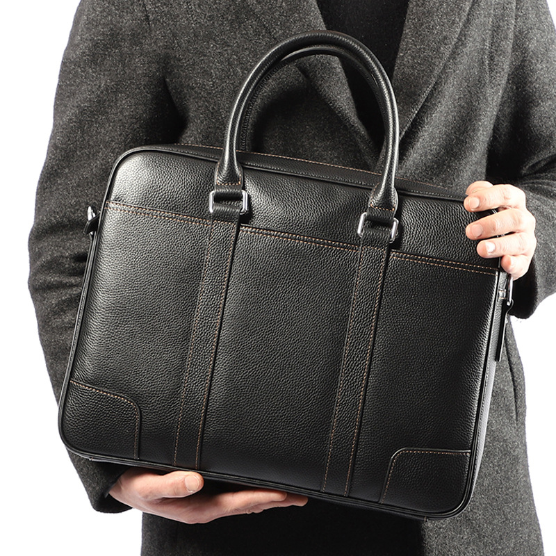 Famous Brand Man Briefcase Genuine Leather Men Bag Fashion Male Shoulder Laptop Bag Handbag Business Men's Briefcase