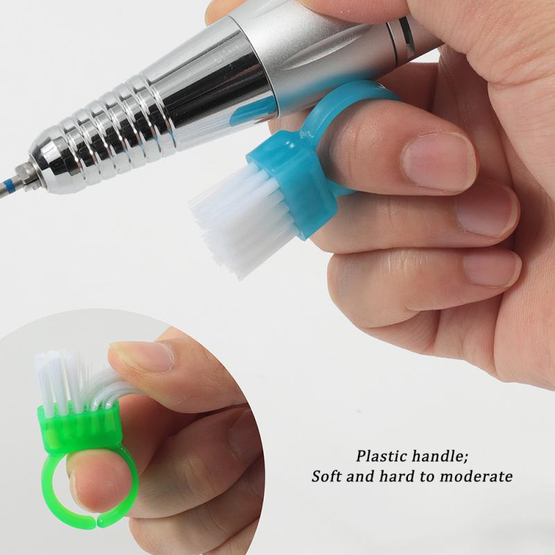 【ZYAL-1】10PCS Mini Ring Nail Dust Cleaning Brush Soft Hair DIY Nails Brushes Professional Dust Cleaning Make Up Brush