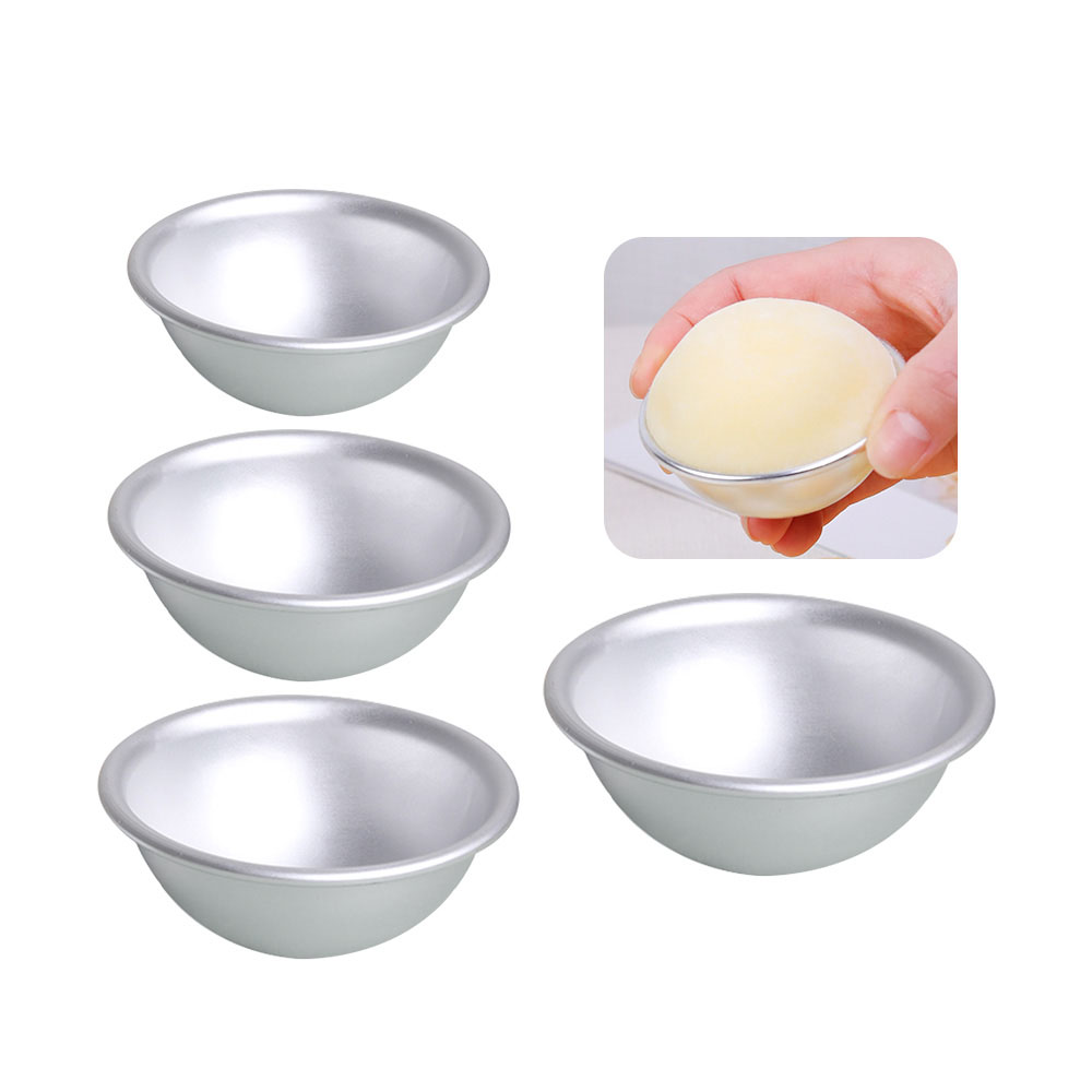 3/4pcs DIY Baking Aluminum Alloy Mold Set 5.5/6.6/8/9cm Semicircle Dessert Mold Snowball Mochi Mold