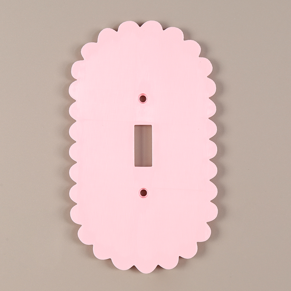 Cross-border Wave Edge-shaped Socket Panel Frame, Pink & White Two-tone Design, Suitable for Overseas Gentle & Sweet Home Wall D