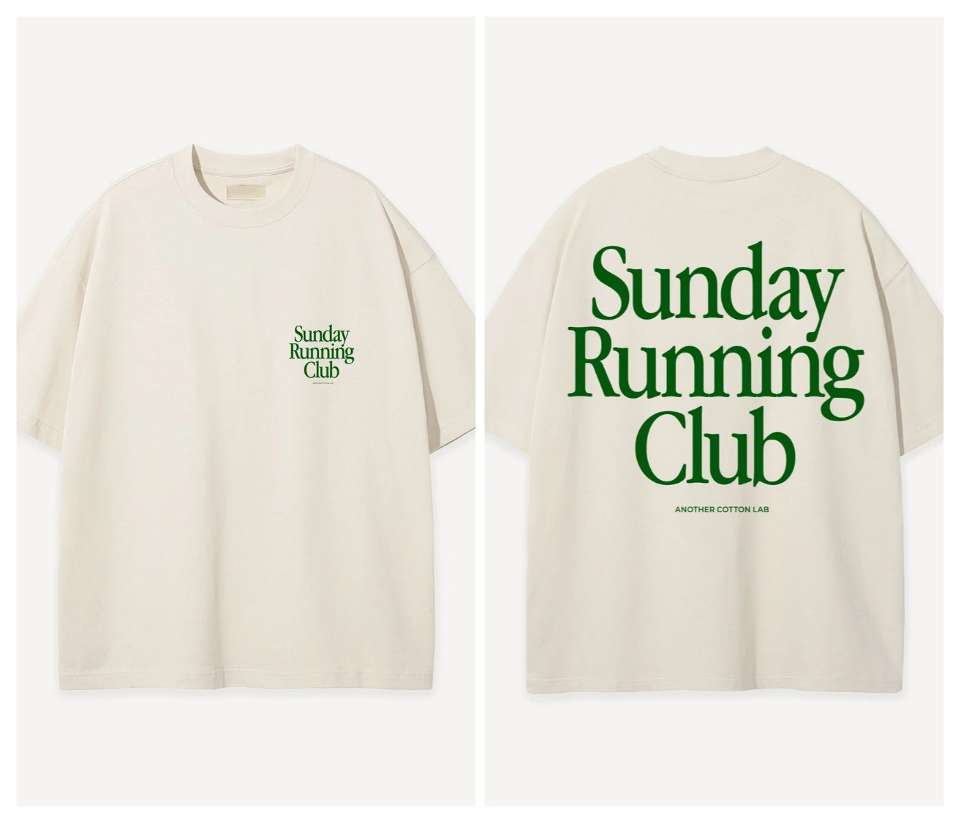 Sunday Running Club Men Cotton TShirt Casual Loose Streetwear Vintage Athletic Hipster