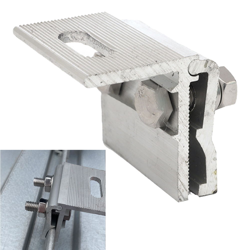PV Solar Module Racking Metal Standing Clamp Roof Clamp Aluminum Alloy Solar Panel Racking Mounts Accessories