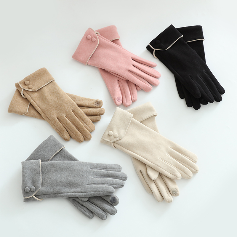 1 Pair of Women's Warm Gloves, Suitable for Women, with Velvet Lining, Windproof and Cold-Resistant, Available in Multiple Colors, Elegant and Stylish Gloves