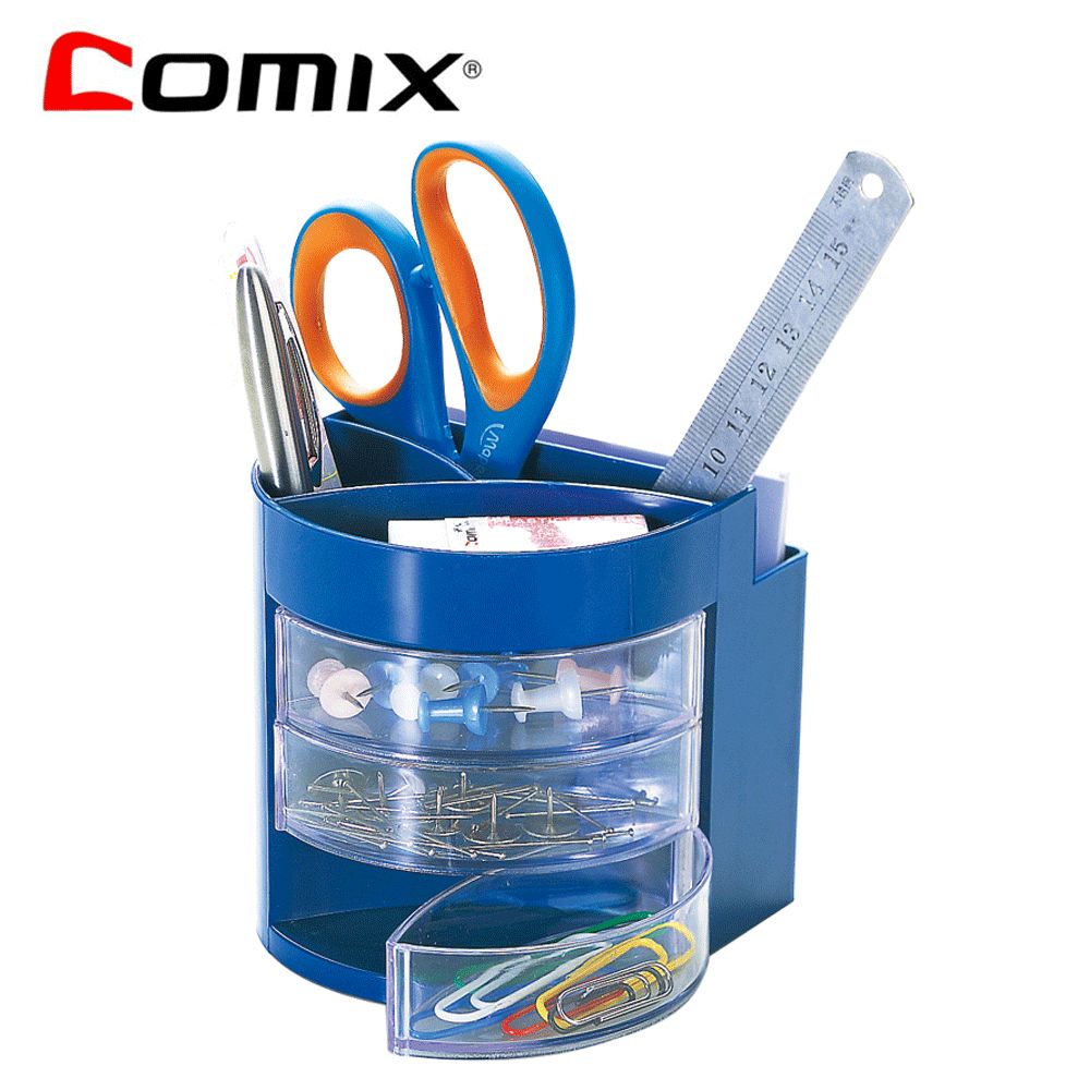 Comix Pen Holder Model B2104 | Comix Anti Shatter 4 Layer Storage Design Multi Compartment Pen Holder - B2104