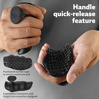 e-factory Gym Hand Grip-Anti-Slip Hand Grips for Gym, Rubber Grip Pads for Strength Training, Dumbbells, Workouts-Ergonomic Fingerless Design for Palm Protection, Grip Strength-Fit for Men & Women