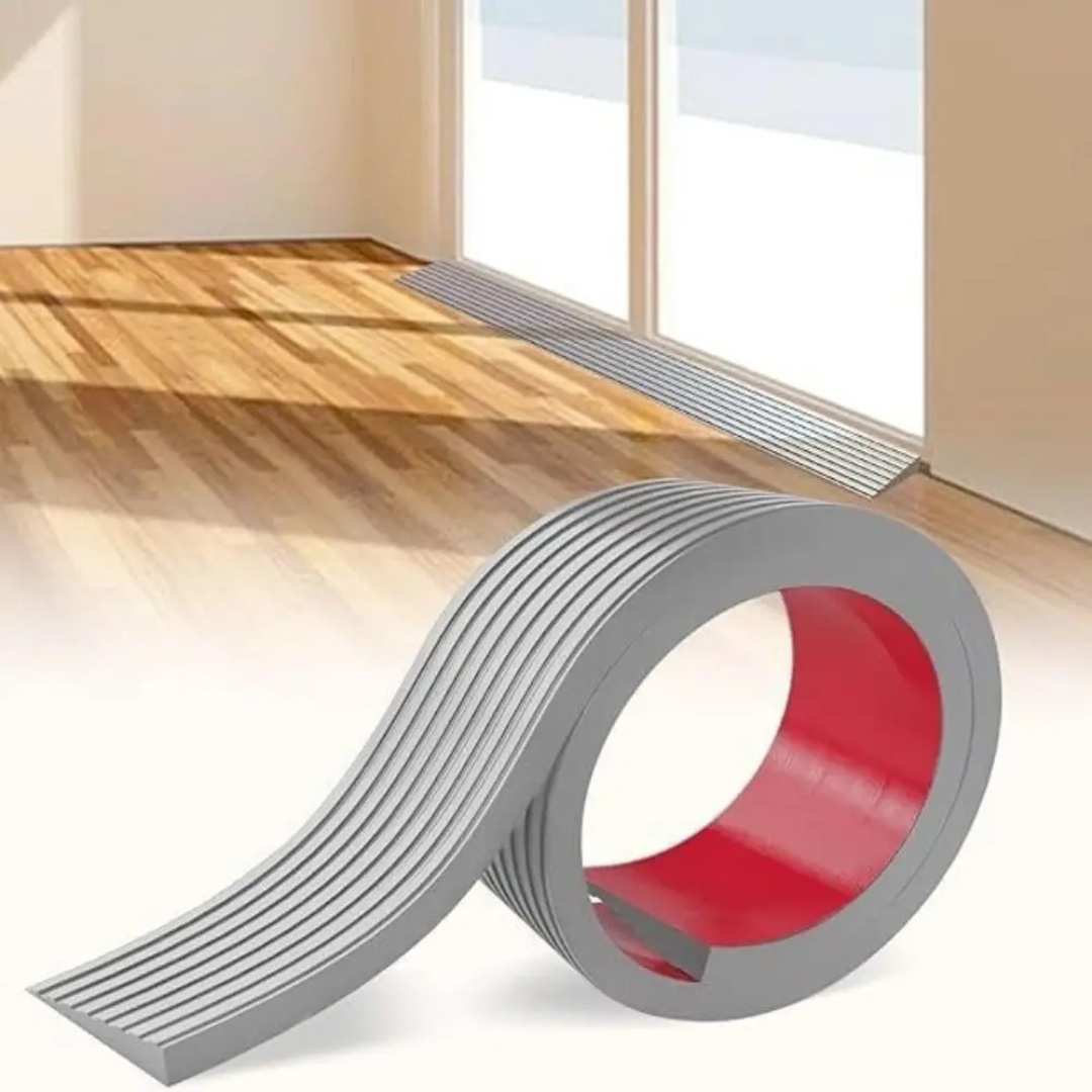 1PC 1m/39.37inch Doorway Threshold Ramp Self-adhesive PVC Ramp Wear-resistant Striped Stair Anti Slip Tape