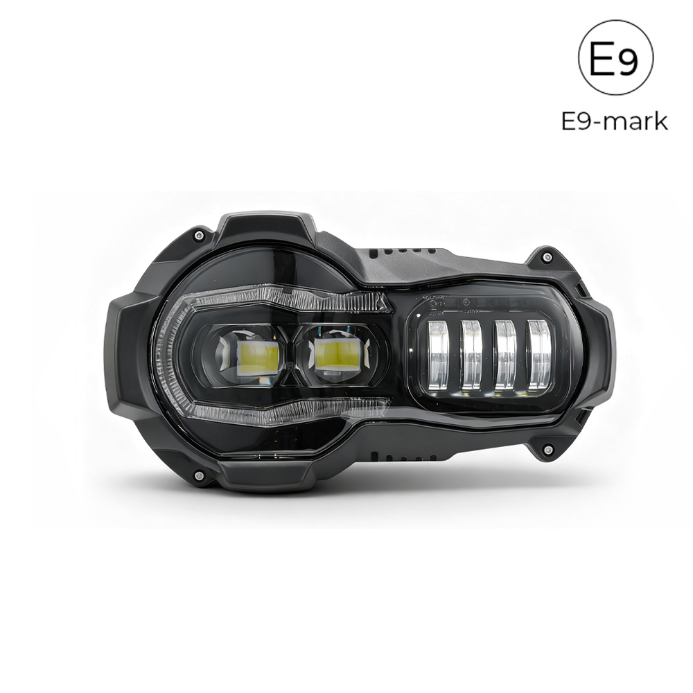 Motorcycles LED Headlight Assembly E-Mark Approved Front Lamp with High-Low Beams for BMW R1200 GS 2005-2012 BMW R1200 GS ADV