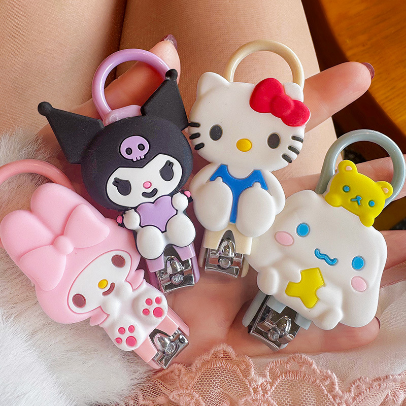 Cartoon Kawaii Sanrio Hello Kitty Nail Clipper Kuromi My Melody Cinnamoroll Convenient Cartoon Girls Nail Art Tools