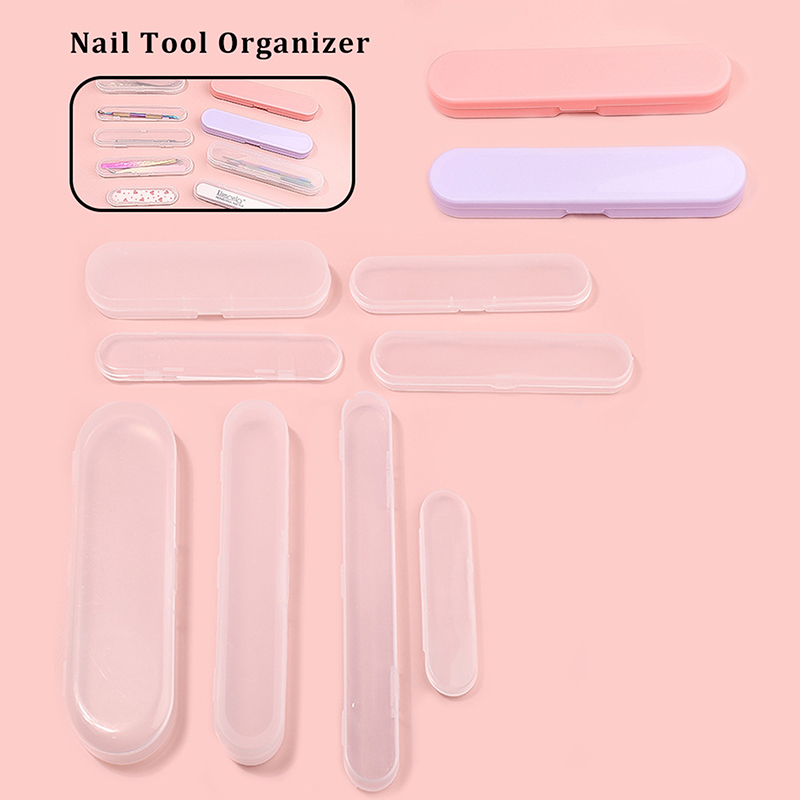 1/8 Pcs Plastic Portable Rectangle Nail Art Tool Empty Storage Box Tweezers Clippers Pens Polishing Nail Buffer Files Container