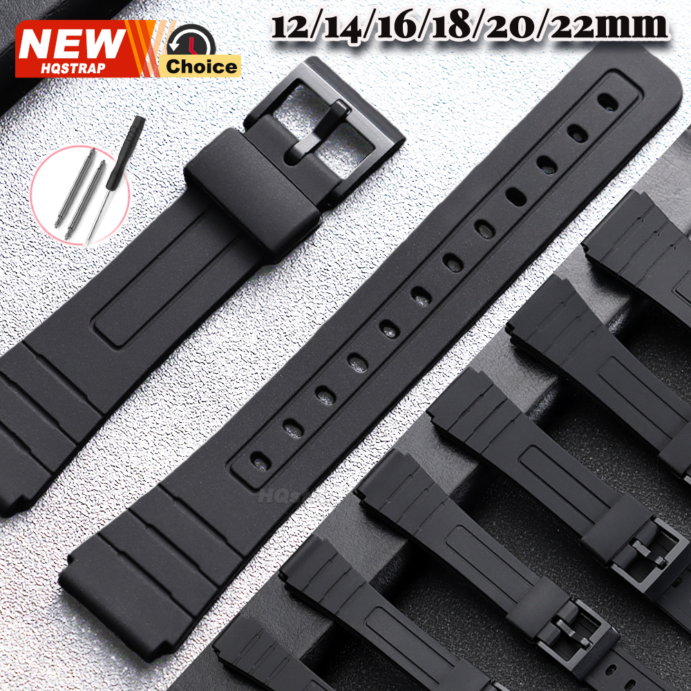 Universal Strap for Watch Band 18mm 12mm 14mm 16mm 22mm 20mm for Women Men Waterproof Bracelet Silicone WatchStrap