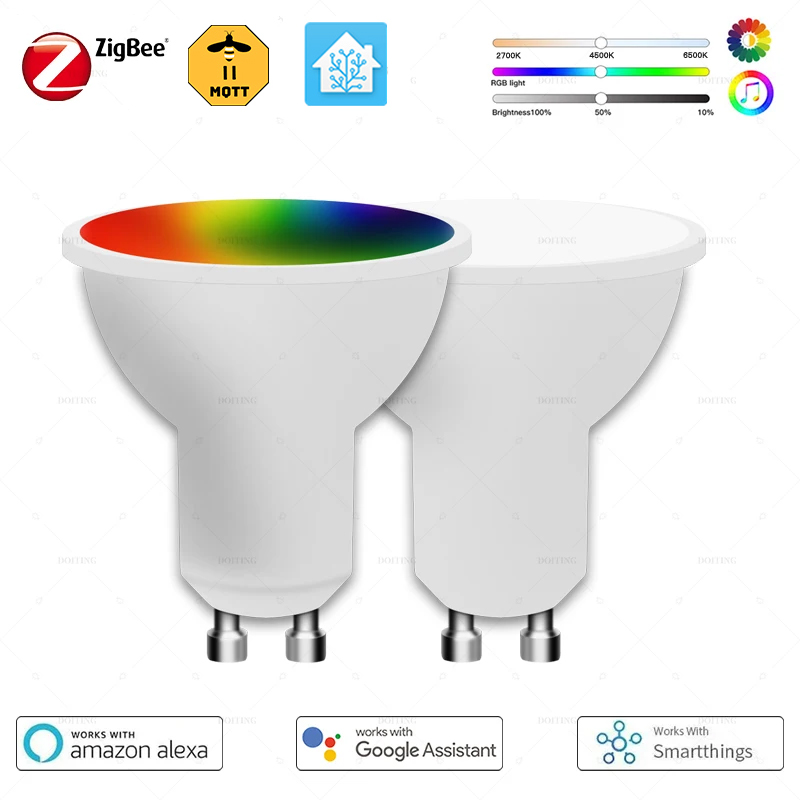 Zigbee GU10 LED Bulb Lamps Smart Light 7W RGBCW Dimmable Spotlight Works With Alexa Google Assistant Smartthings 110V 220V lightify