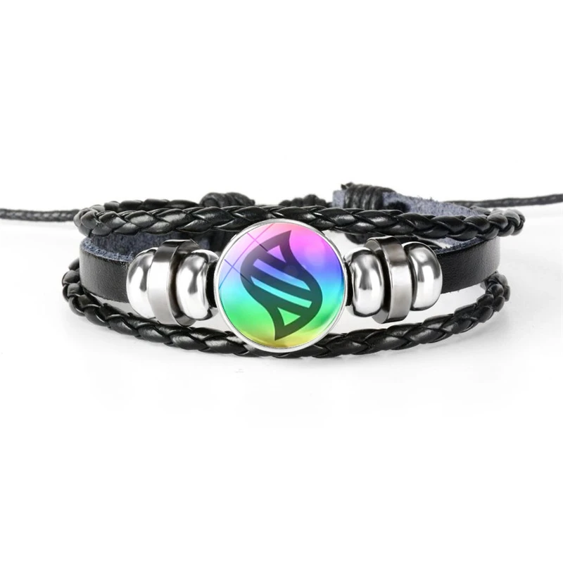 Japanese Anime Monsters Bracelet Glass Circular Pocsket Jewelry Leather Bracelet for Women and Children