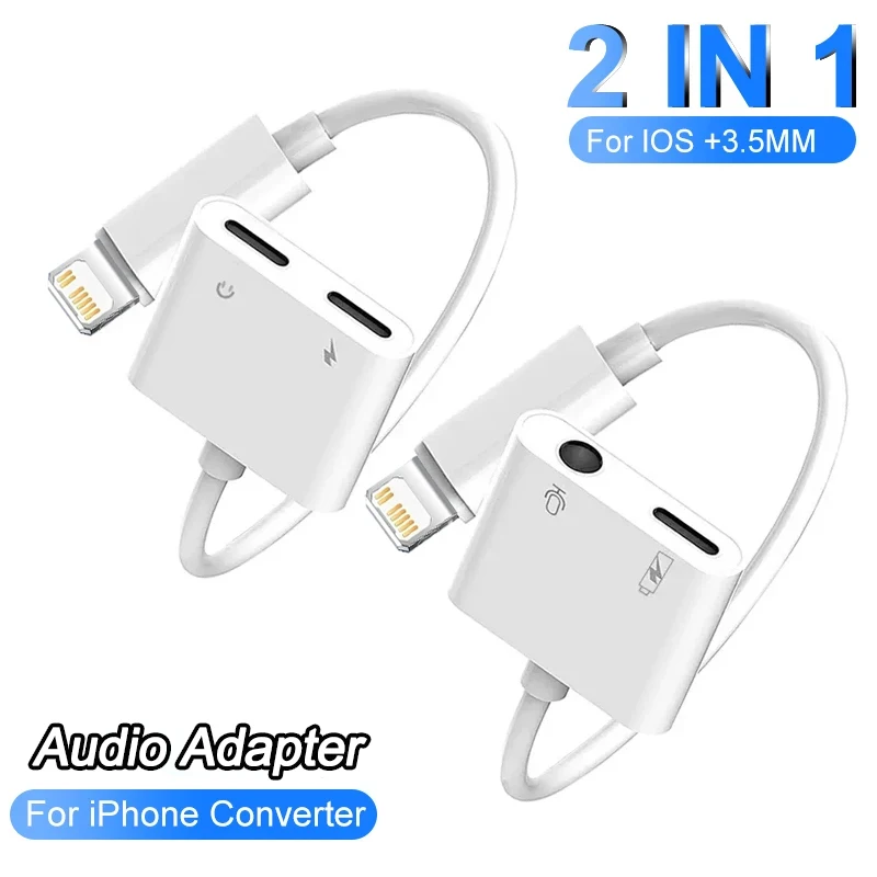 8 Pin to 3.5mm Jack AUX Cable For iPhone 14 13 12 11 Pro Max IOS 14 Male to Female Adapter Headphone Connector Audio Splitter