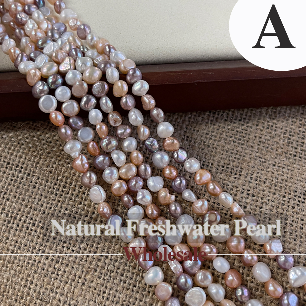 5-6mm Natural Freshwater Pearl Beads Irregural Mix Color Pearl Loose Spacer Beaded for Making DIY Jewerly Necklace Bracelet 36cm