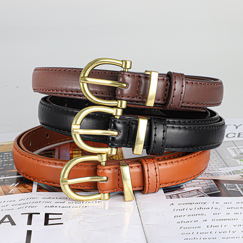 New men's metal pin buckle belt, trendy, casual, simple waistband, versatile, suitable for jeans, durable men's belt