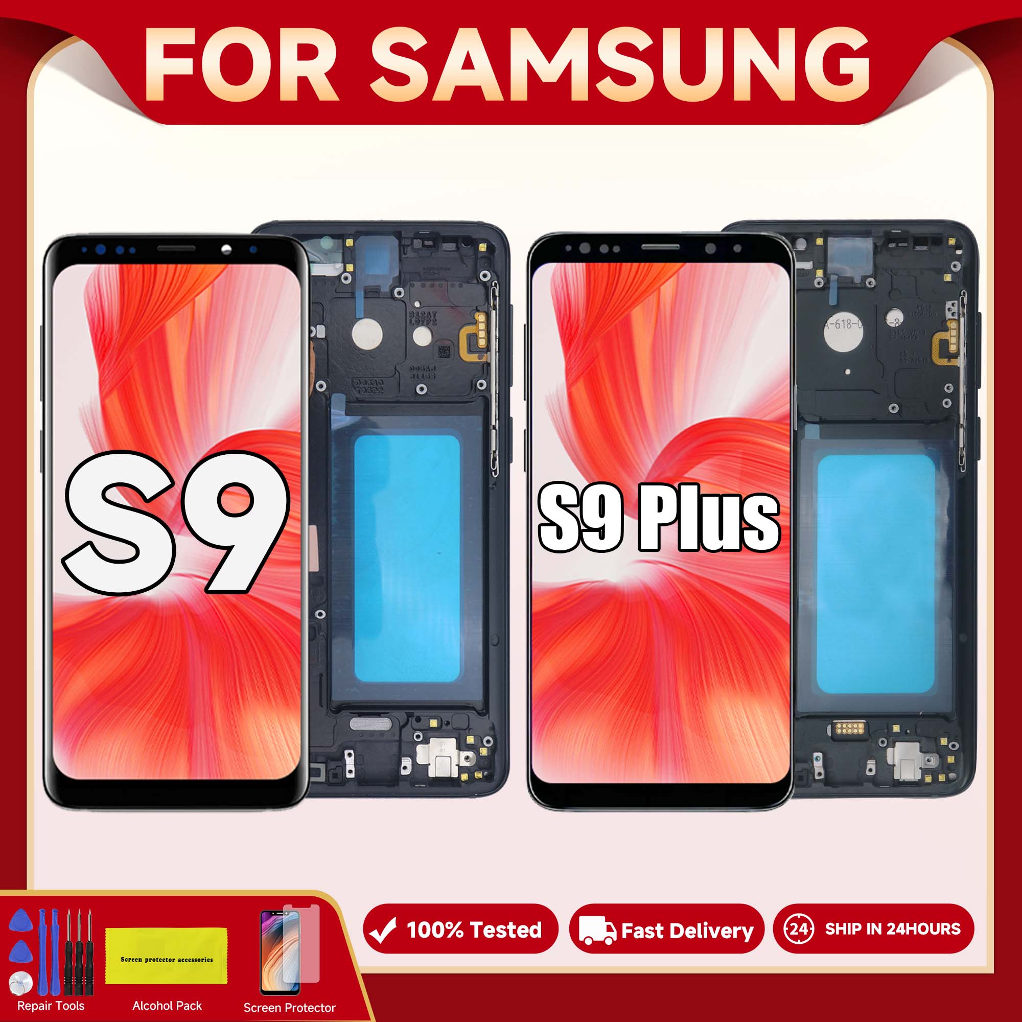 TFT Quality S9 LCD With Frame for SAMSUNG S9 G960 G960F Display S9 Plus G965 G965F LCD Touch Screen Digitizer Replacement
