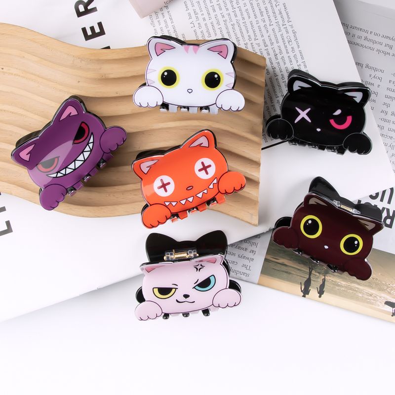 1pc Cute expression hair clip, new headband at the back of the head, 6cm hair clip, cute cat scratch clip
