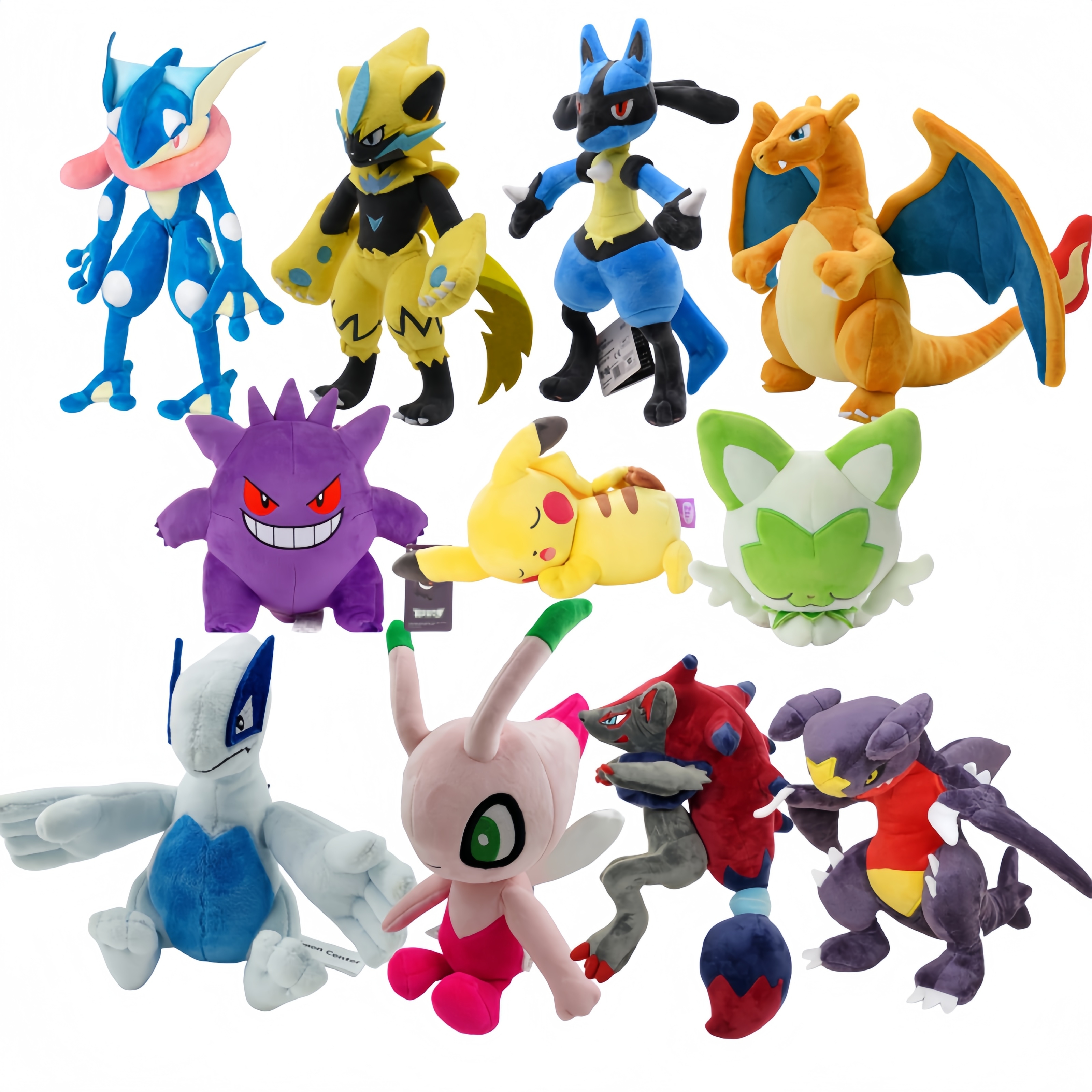 Original Pokemon Plush Lucario Greninja Charizard Lugia Zeraora Sprigatito Scorbunny Steelix Zoroark Stuffed Toys for Kids