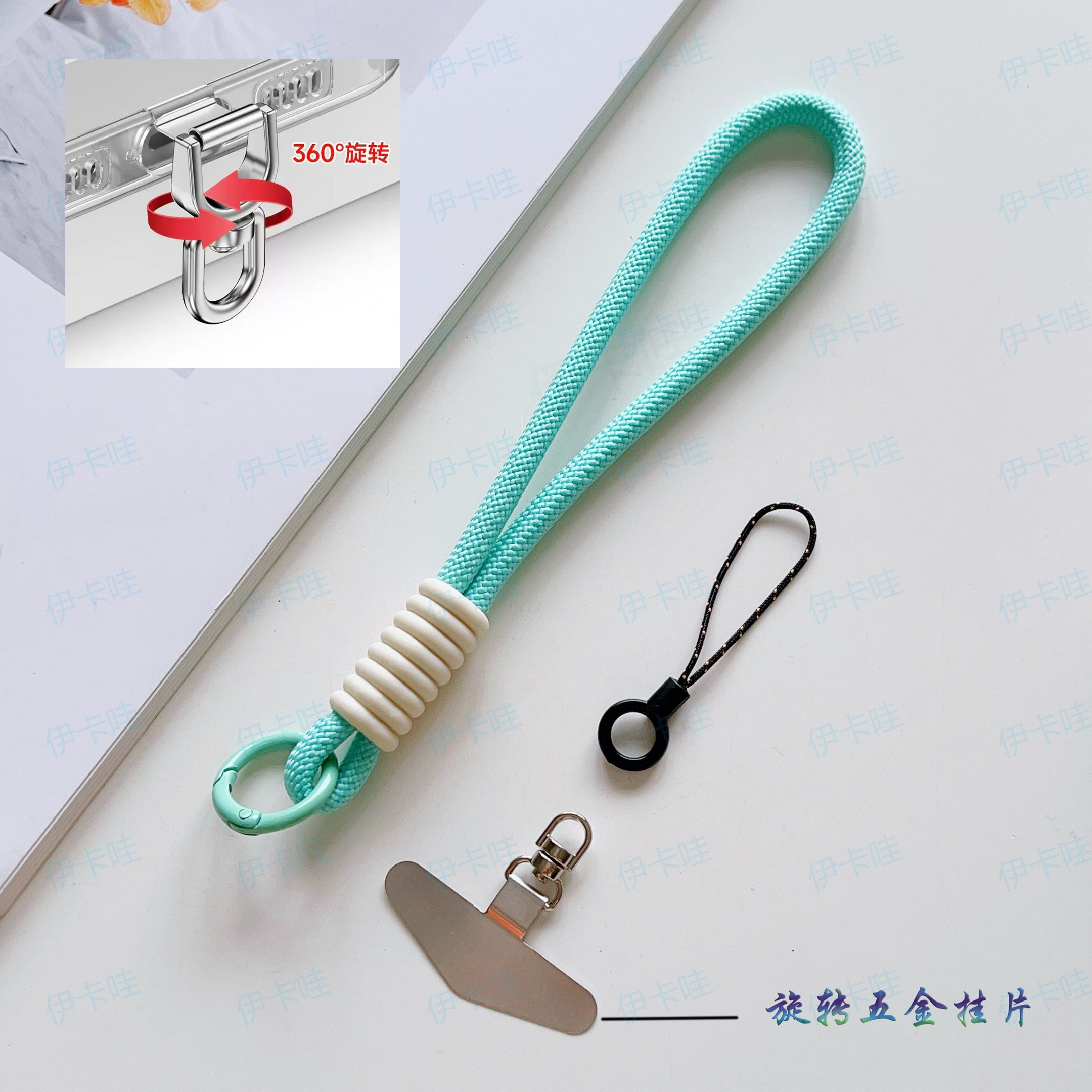 Simple Silicone Mobile Phone Lanyard, Wrist Short Rope, Hardware Rotating Hanging Piece, Multi-Functional Universal Wristband