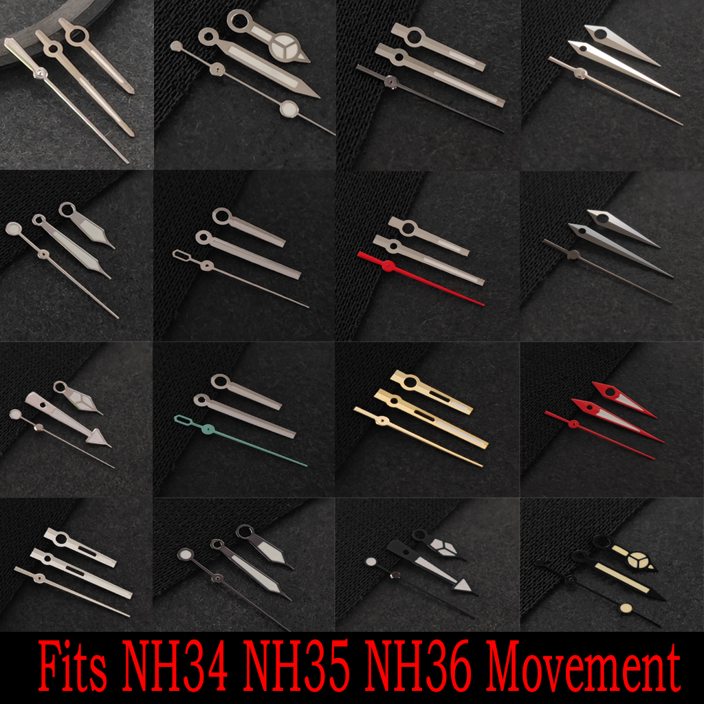 NH Series Watch Repair Parts Replacement Accessories High-Quality C3 Green Luminous Watch Hands Fit NH35 NH36 4R 7S Movement