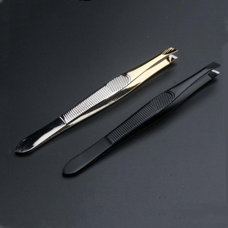 1PC Eyebrow Tweezer Stainless Steel Slant Tip Eyes Tweezer Clip For Face Hair Removal Make Up Tools Pince Epiler