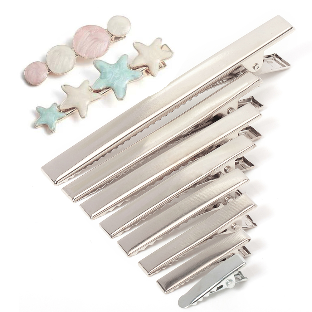 20pcs Hair Clips Single Prong Alligator Hairpin Teeth Blank Setting for Jewelry Making DIY Accessories